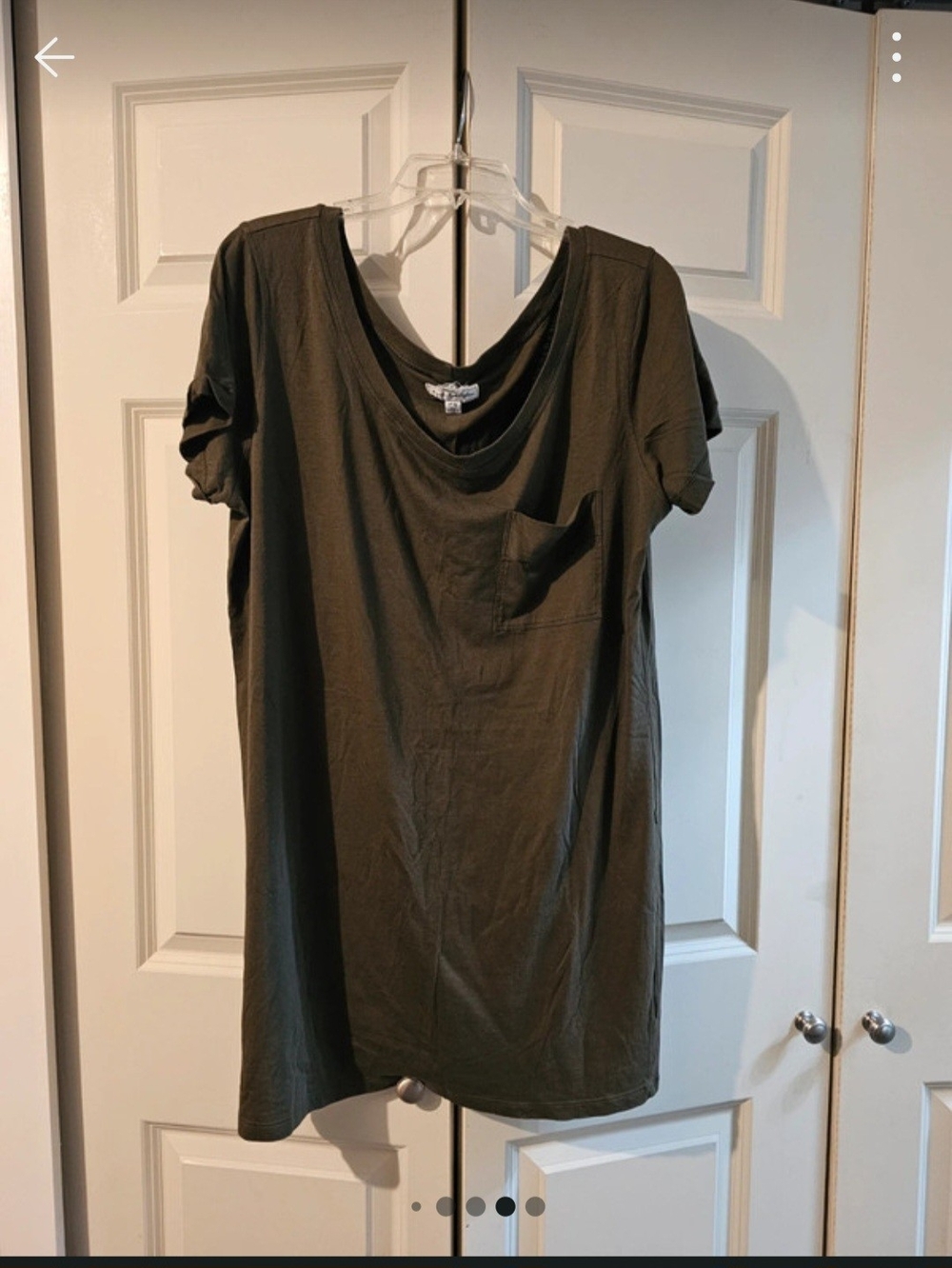 American Eagle Outfitters Olive Scoop Neck Pocket Tee Tunic